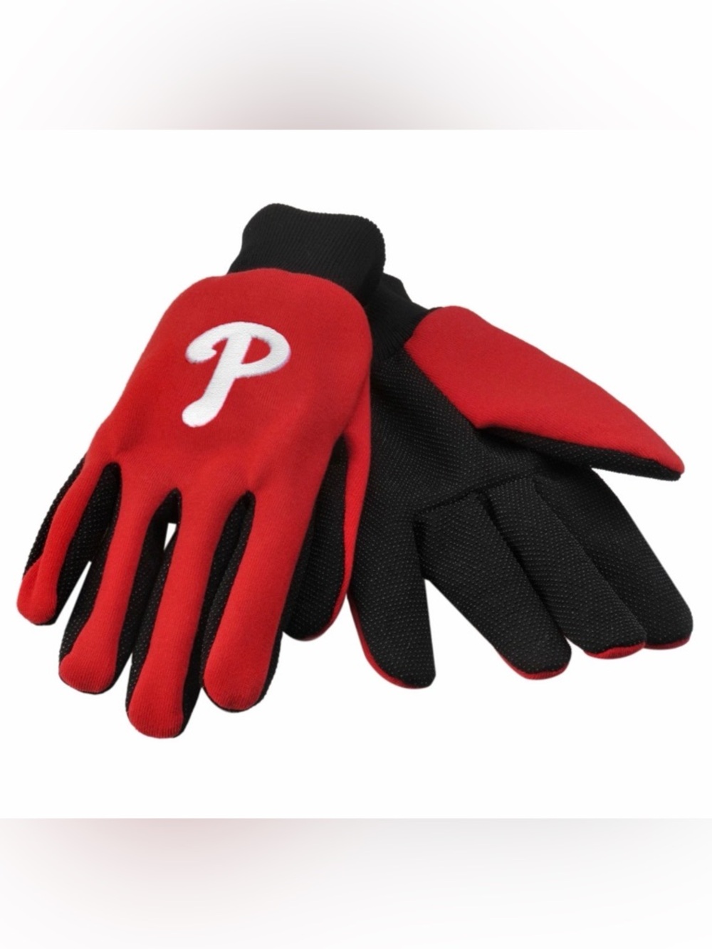 Red and Black Gloves with White 'P' Logo